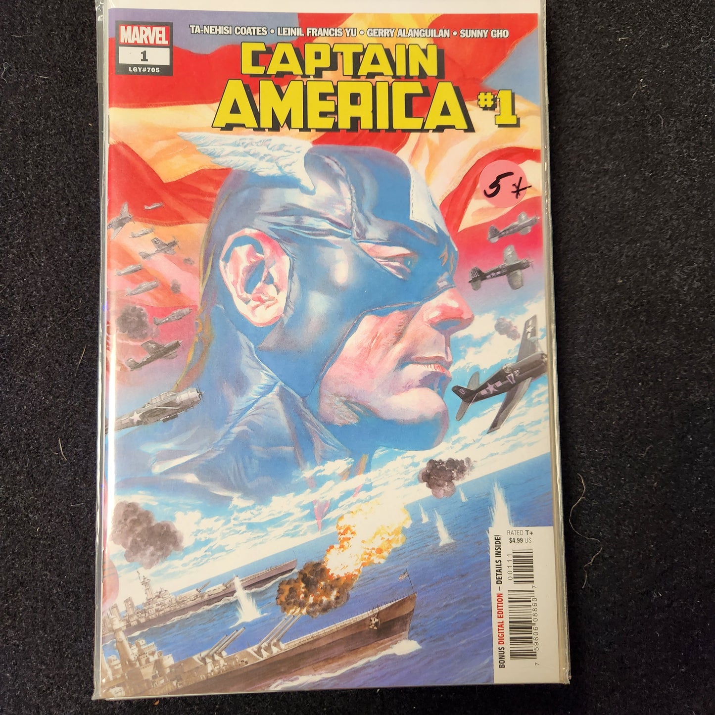 Captain America – Marvel – 2018–2021 – Volume 9 – Ongoing Series – #1 LGY #705 - Cover A and Cover D