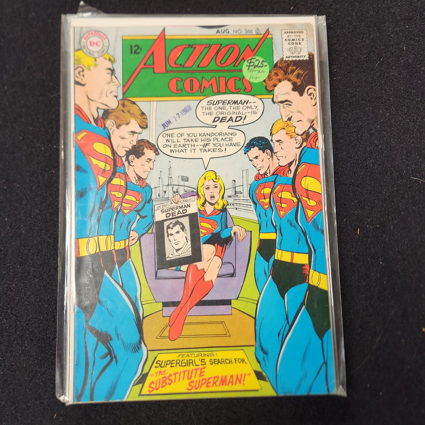 Action Comics #366 - Substitute Superman (DC 1968)