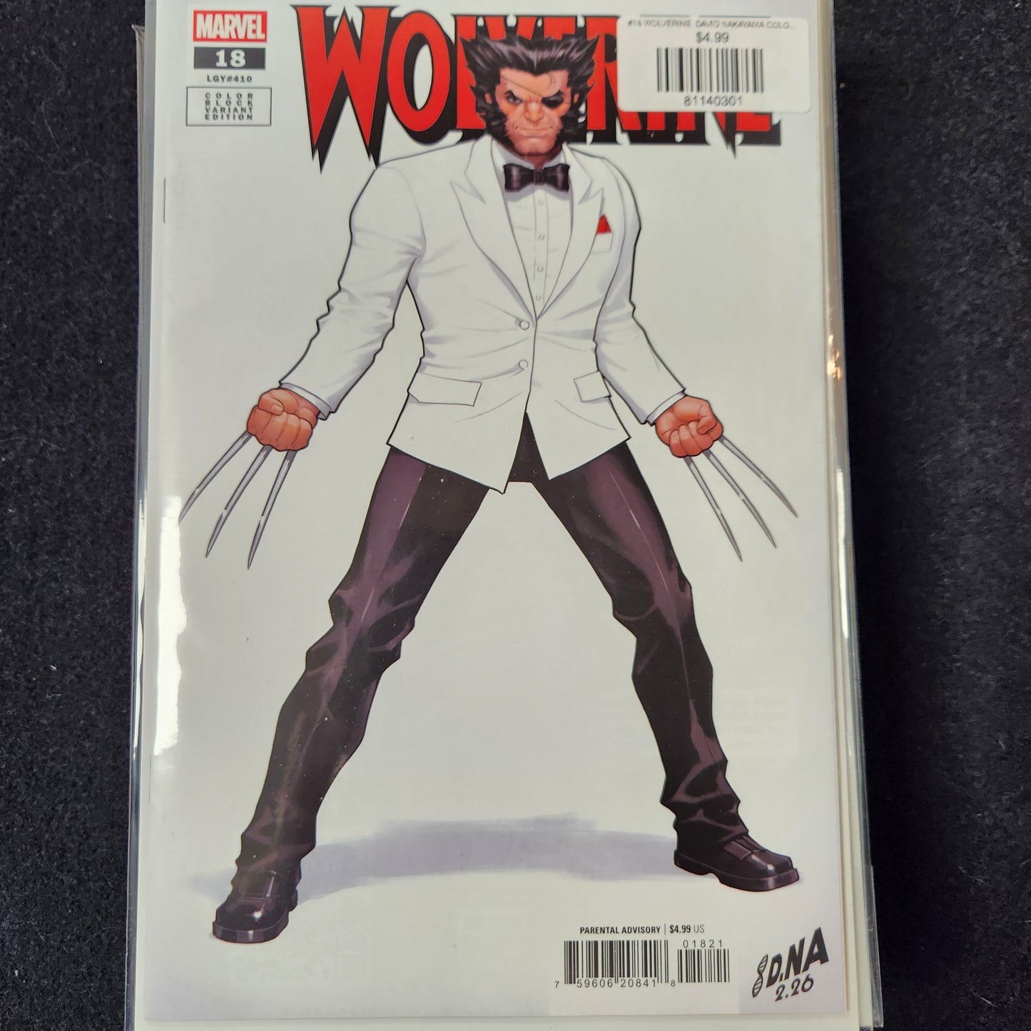 #18 WOLVERINE  DAVID NAKAYAMA COLOR BLOCK WHITE VARIANT