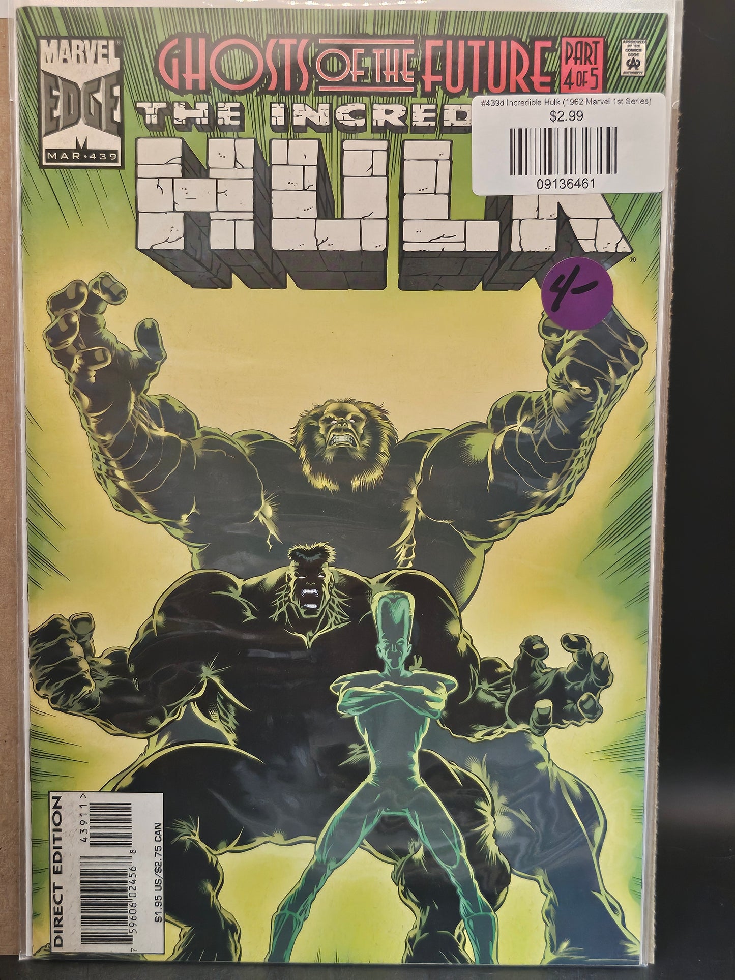 #439d Incredible Hulk (1962 Marvel 1st Series)