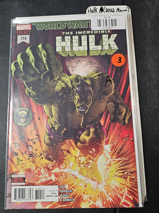 #714A Incredible Hulk (2017 Marvel 5th Series)