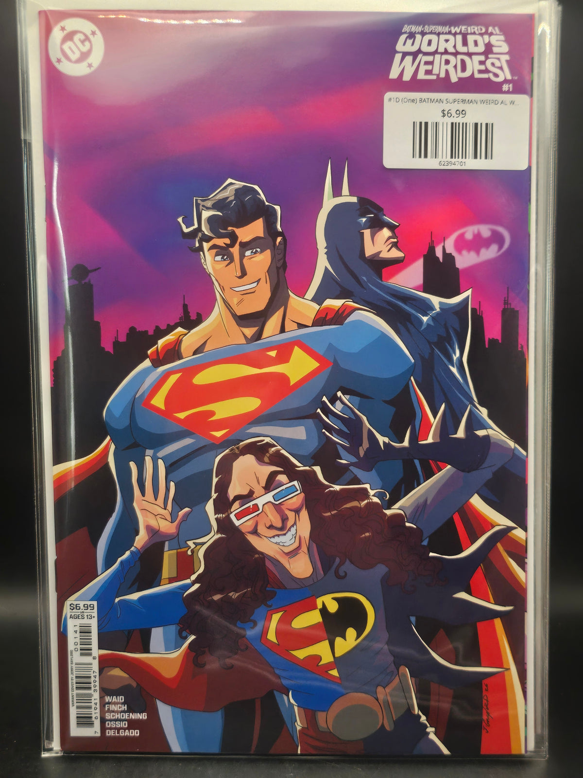 #1D (One) BATMAN SUPERMAN WEIRD AL WORLDS WEIRDEST (ONE SHOT JERRY GAYLORD CARD STOCK VAR)