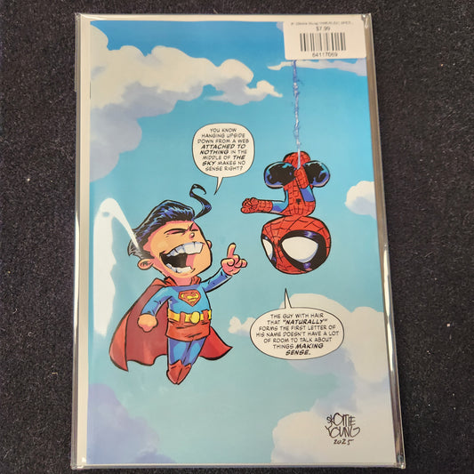 #1 (Skottie Young) MARVEL/DC: SPIDER-MAN/SUPERMAN (Virgin Variant)