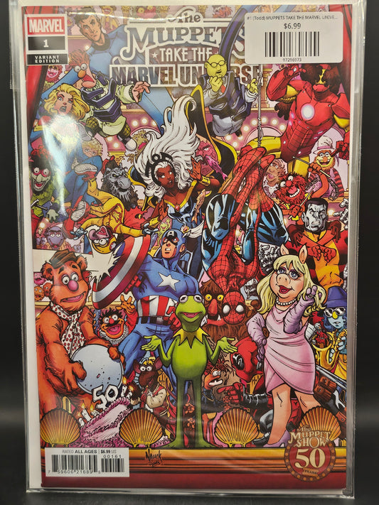 #1 (Todd) MUPPETS TAKE THE MARVEL UNIVERSE (TODD NAUCK MUPPET SHOW HOMAGE VARIANT)