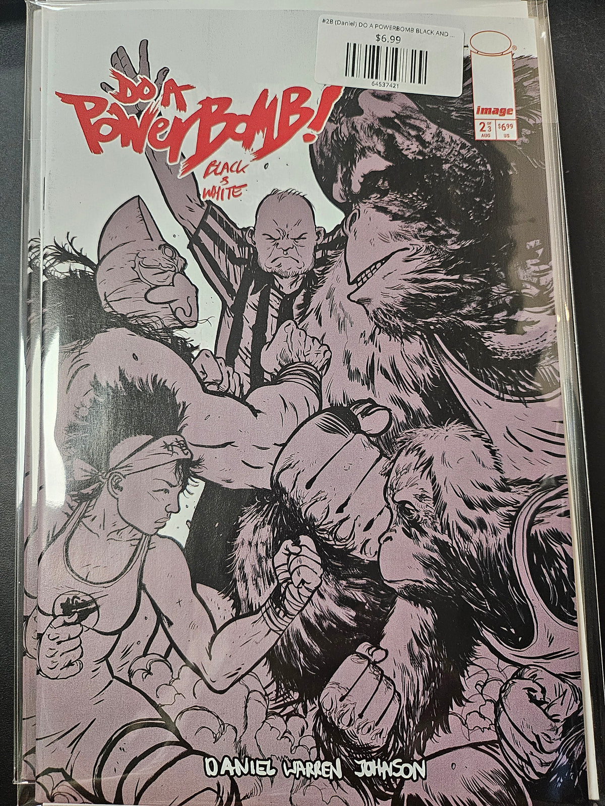 #2B (Daniel) DO A POWERBOMB BLACK AND WHITE (OF 3 DANIEL WARREN JOHNSON ORANGUTAN VAR)