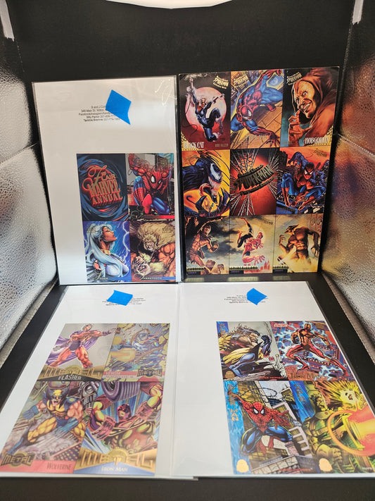 1995 Marvel Flair Annual 5 4 Card Uncut Promo 5"x7" Sheets & Marvel Metal &more