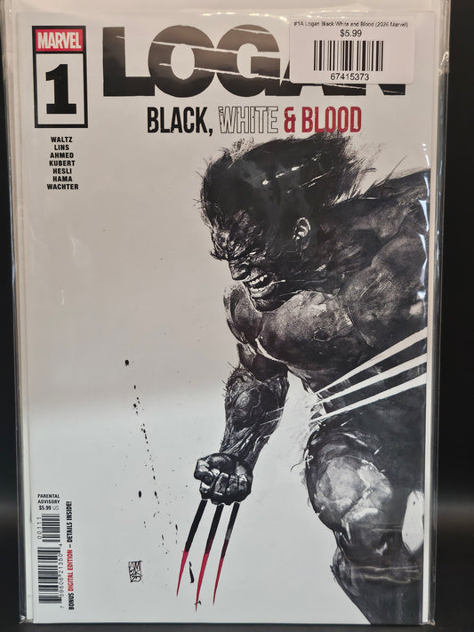 #1A Logan Black White and Blood (2026 Marvel)