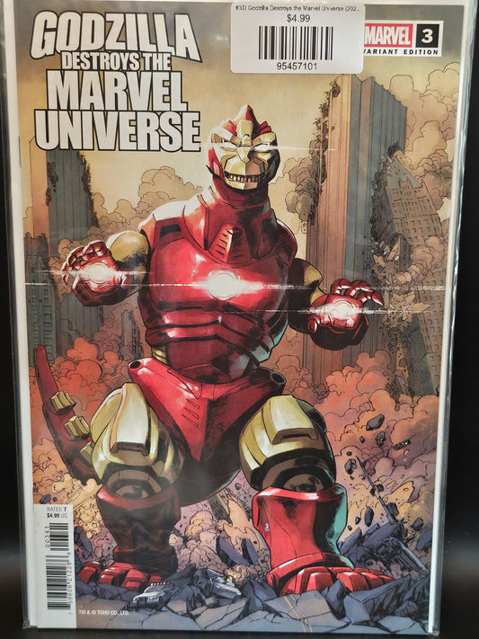 #3D Godzilla Destroys the Marvel Universe (2025 Marvel)