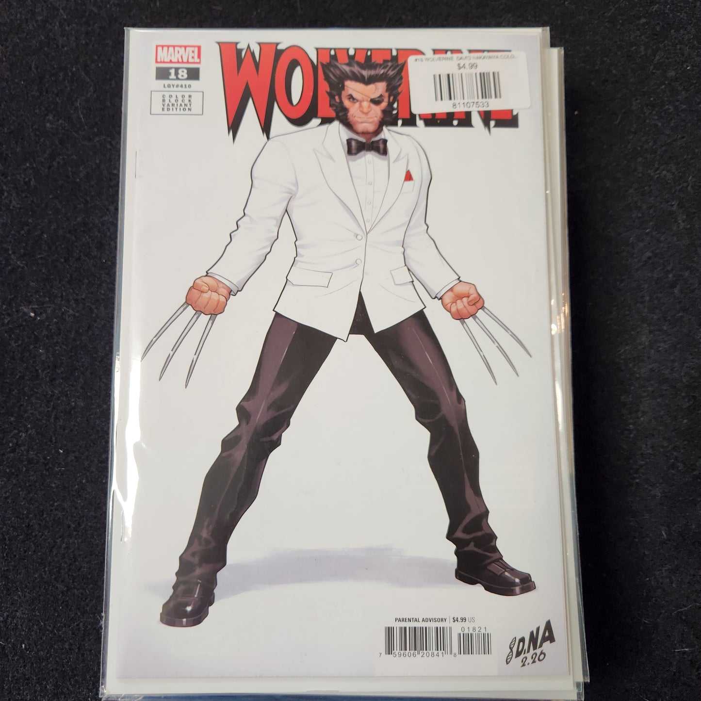 #18 WOLVERINE  DAVID NAKAYAMA COLOR BLOCK WHITE VARIANT