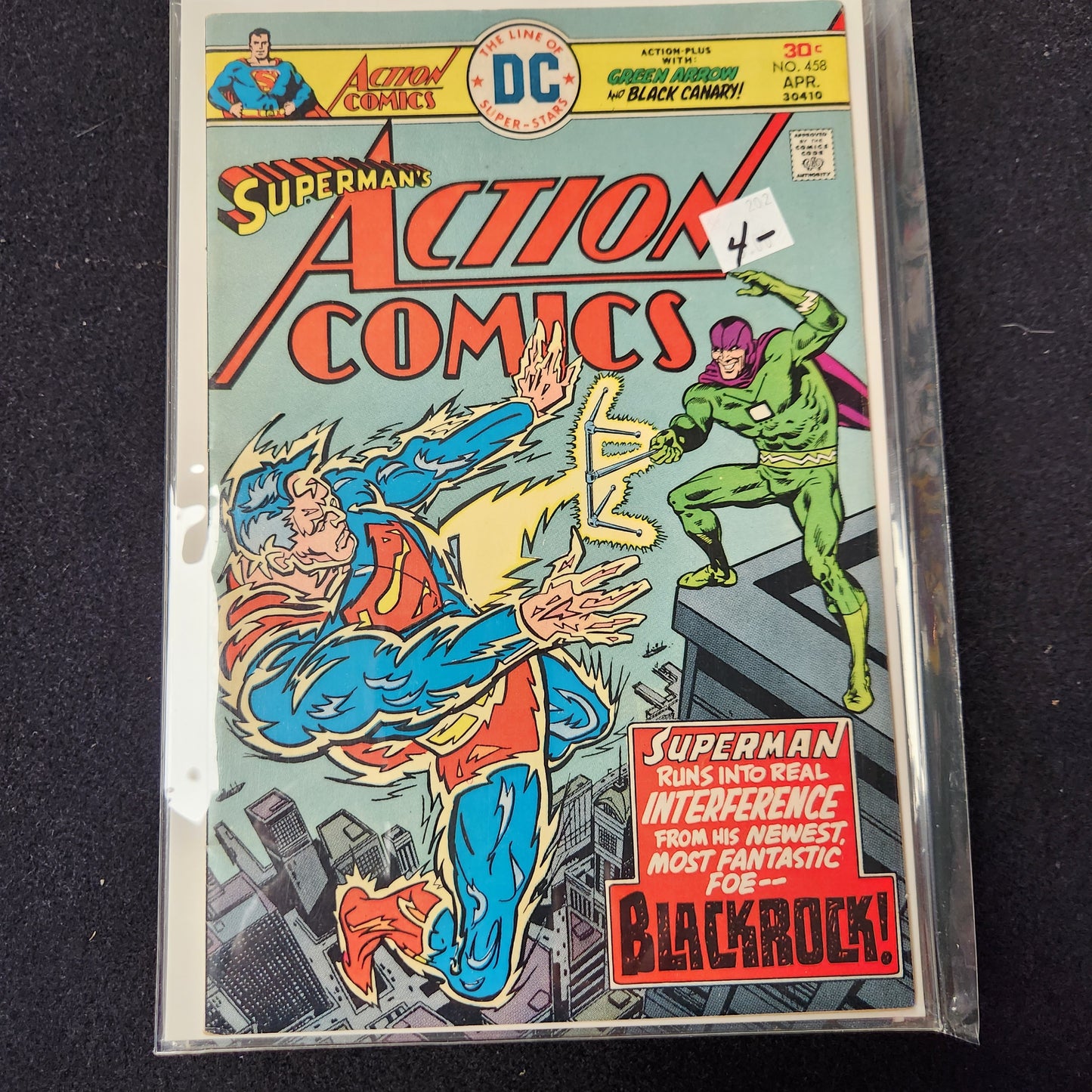 Action Comics #458 - Blackrock Green Arrow and Black Canary (DC 1976)