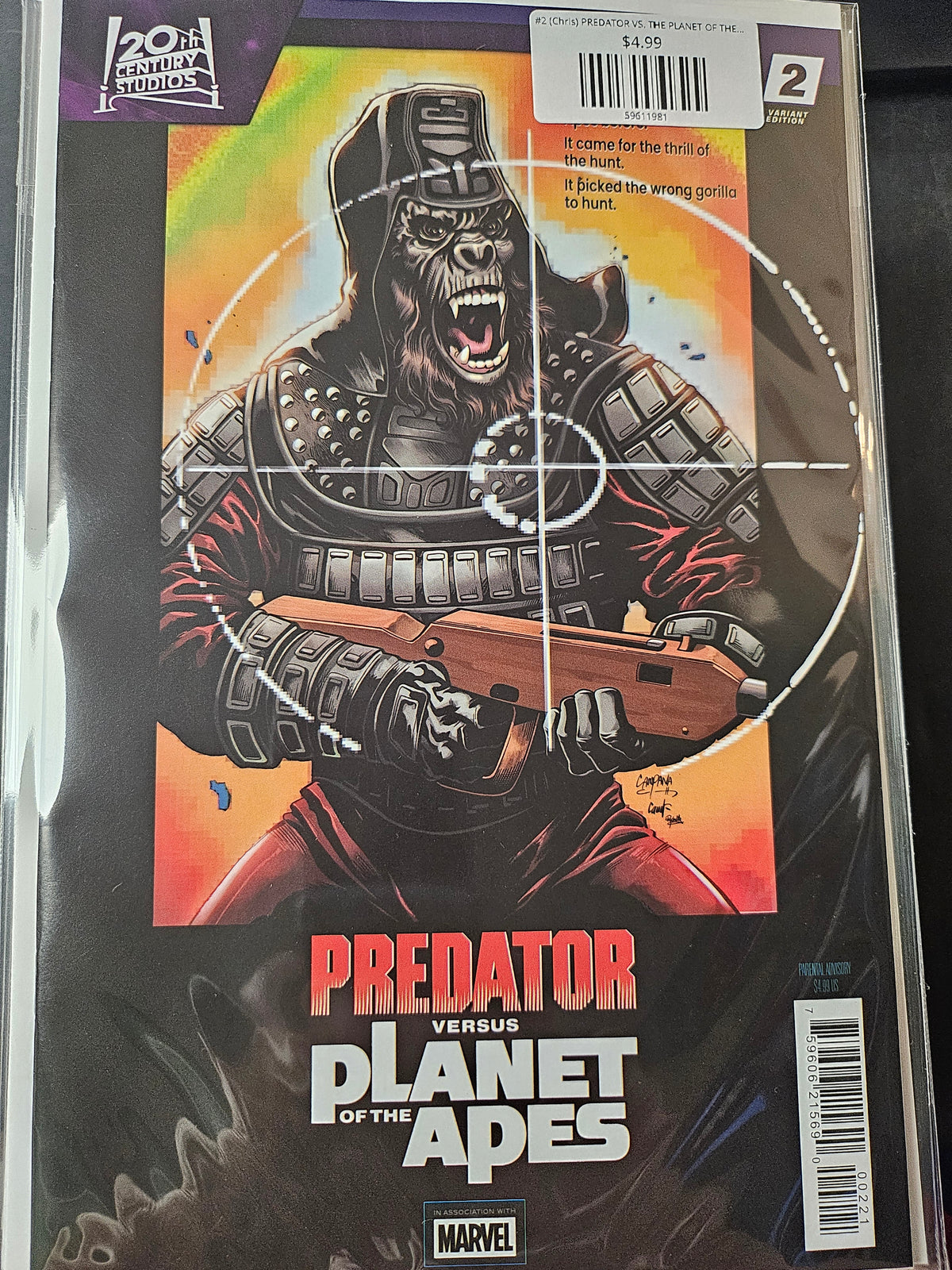 #2 (Chris) PREDATOR VS. THE PLANET OF THE APES (CHRIS CAMPANA MOVIE POSTER HOMAGE VARIANT)