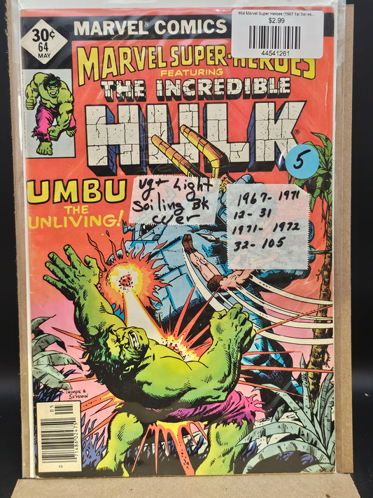 #64 Marvel Super Heroes (1967 1st Series) Whitman Variants
