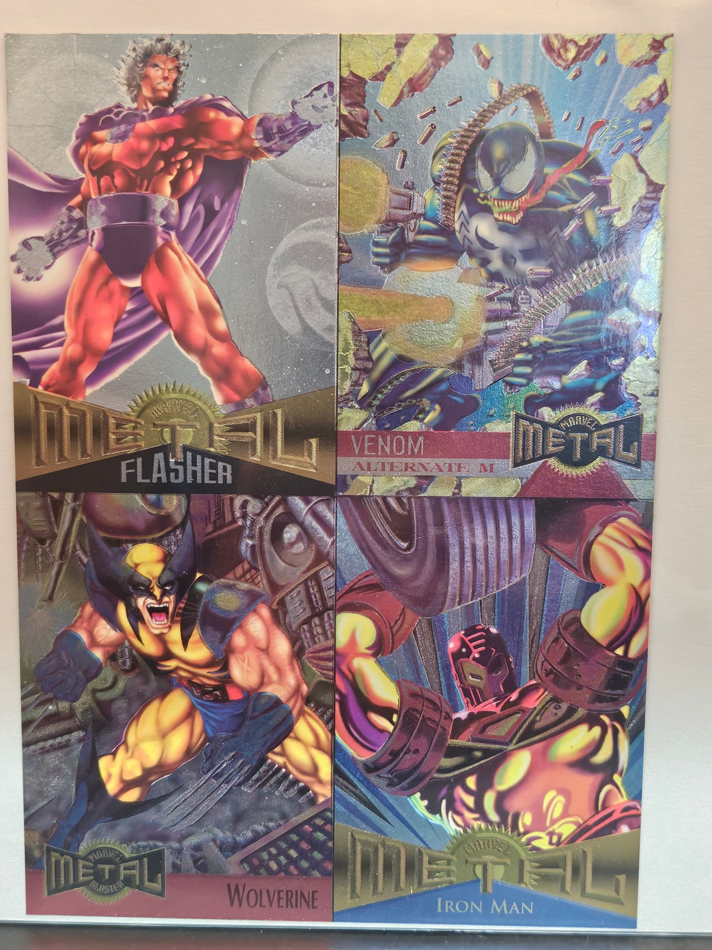 1995 Marvel Flair Annual 5 4 Card Uncut Promo 5"x7" Sheets & Marvel Metal &more