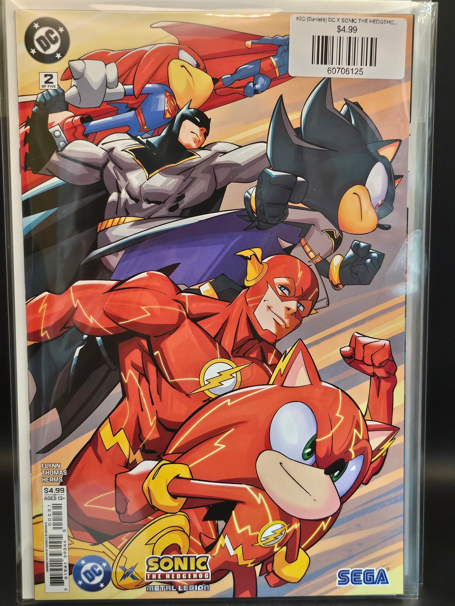 #2C (Daniele) DC X SONIC THE HEDGEHOG THE METAL LEGION (OF 5 DANIELE DI NICUOLO CARD STOCK VAR)