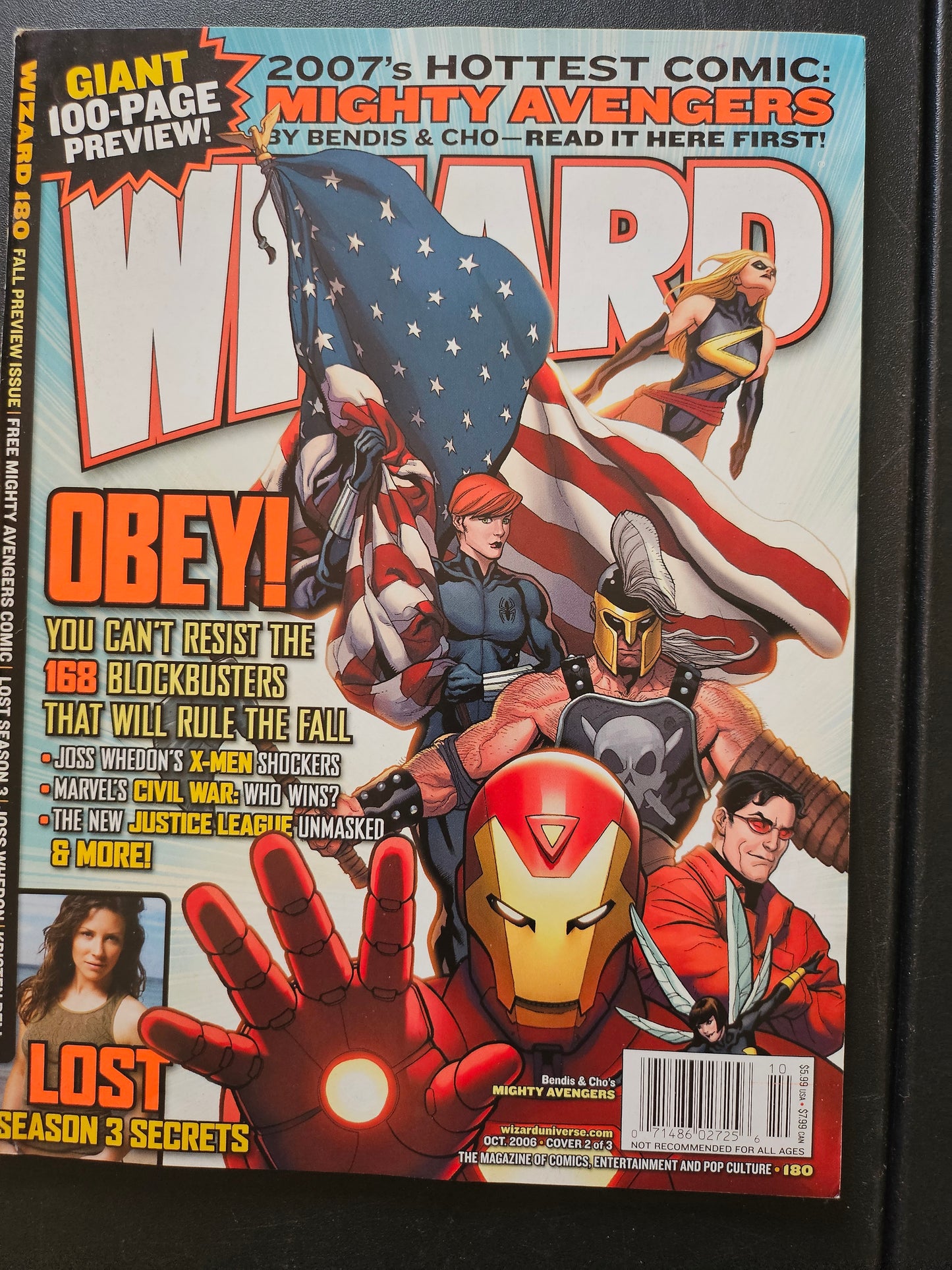 6 Wizard magazines 180 181 184 185 186 187 includes Captain America Memoriam