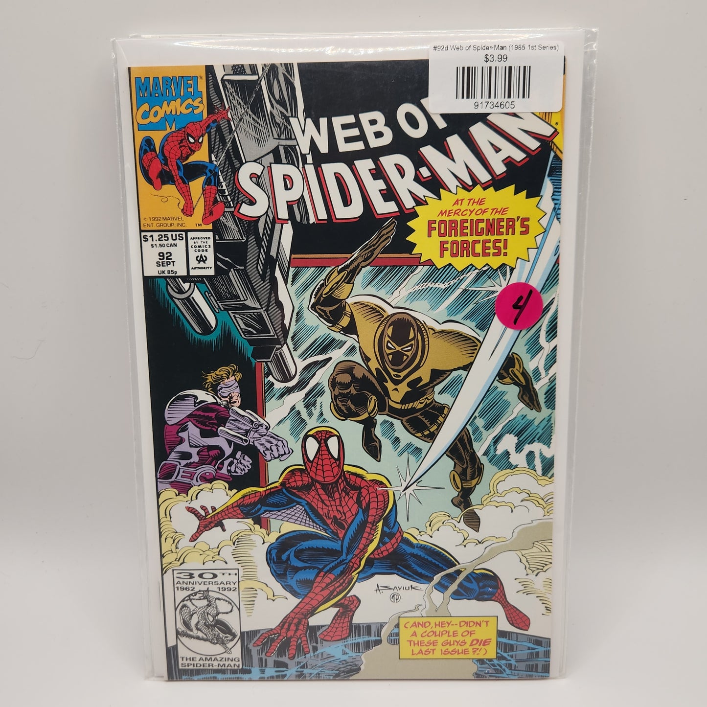 #92d Web of Spider-Man (1985 1st Series)