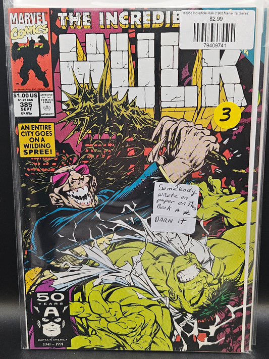 #385d Incredible Hulk (1962 Marvel 1st Series)