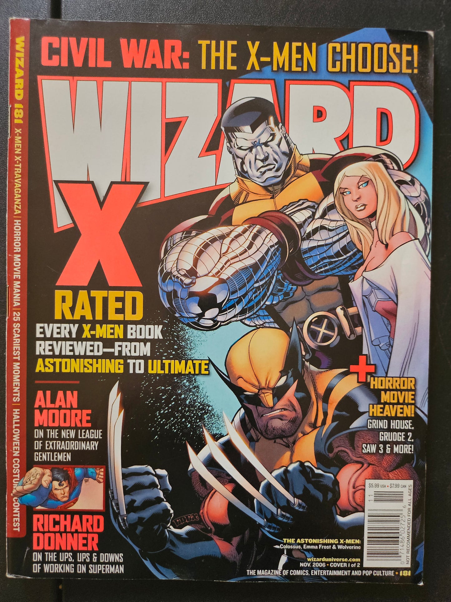 6 Wizard magazines 180 181 184 185 186 187 includes Captain America Memoriam