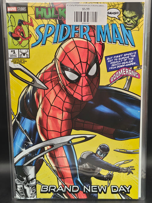 #1 (Cafu) SPIDER-MAN/HULK: FIRE AND BRIMSTONE (CAFU SPIDER-MAN: BRAND NEW DAY MARVEL STUDIOS VARIANT)
