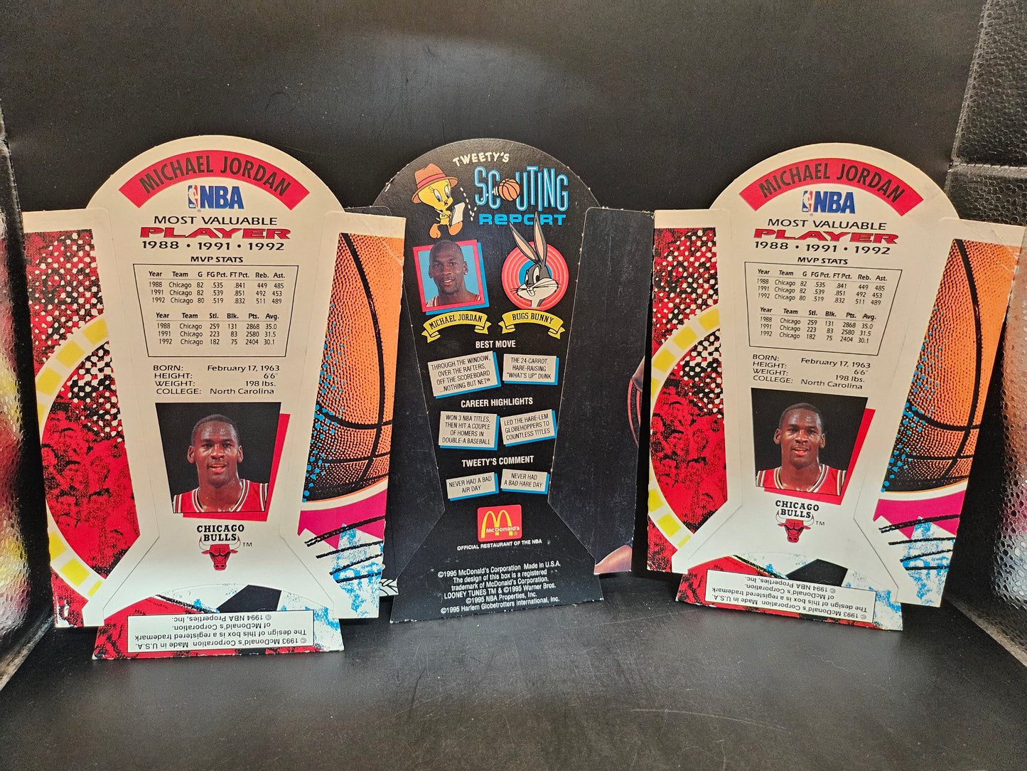 1993/95 McDonald's 3 NBA All-Star Frie Boxes Michael Jordan & 5 NBA Cards other
