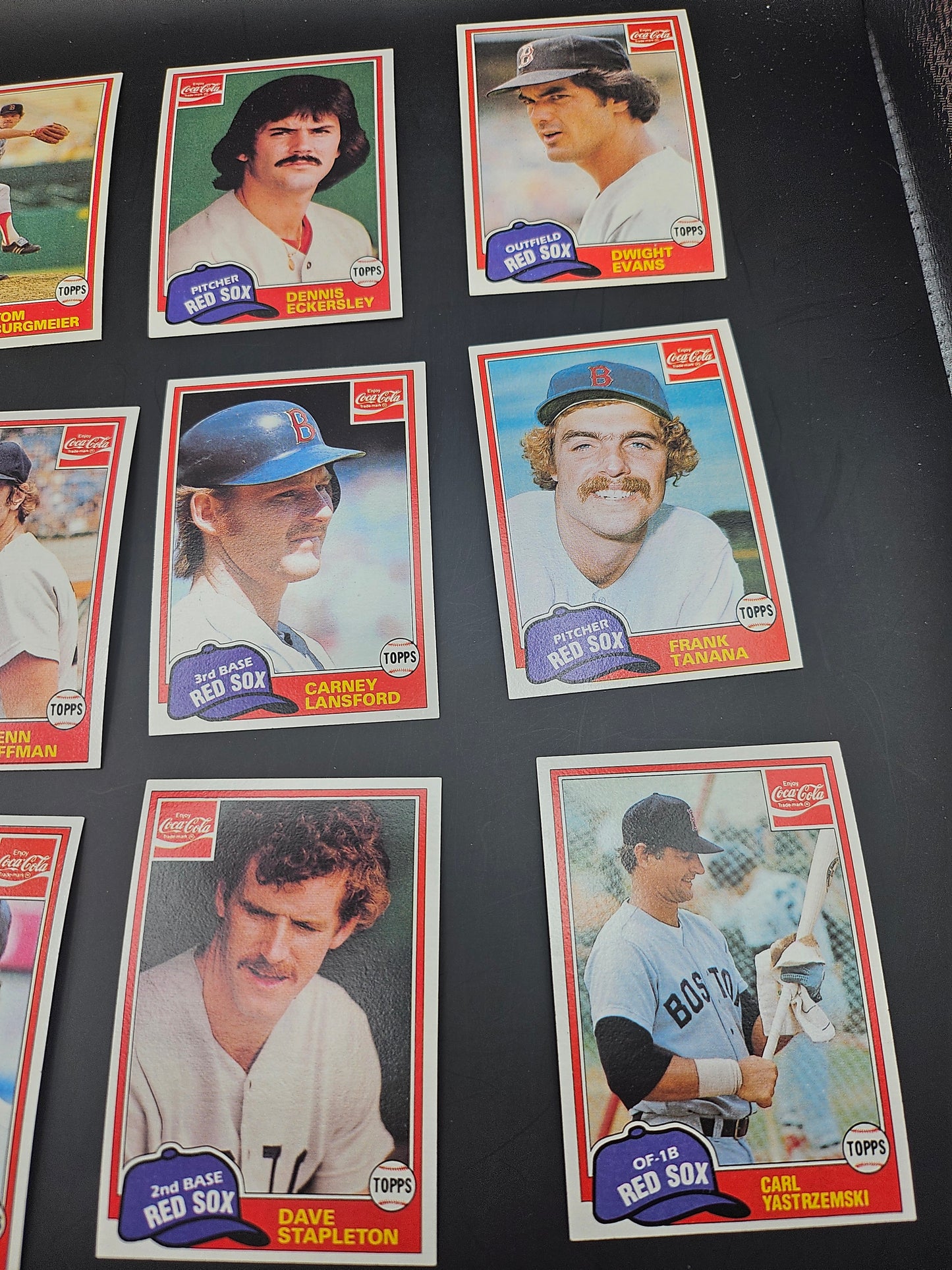 Boston Red Sox  12 trading cards  1981 Topps~Coca Cola