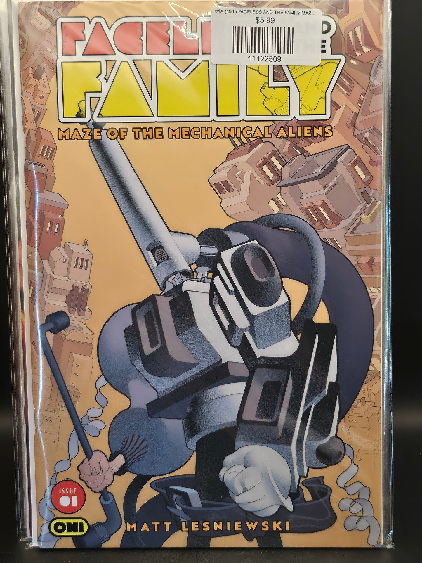 #1A (Matt) FACELESS AND THE FAMILY MAZE OF THE MECHANICAL ALIENS (OF 4 MATT LESNIEWSKI OVERSHIP)
