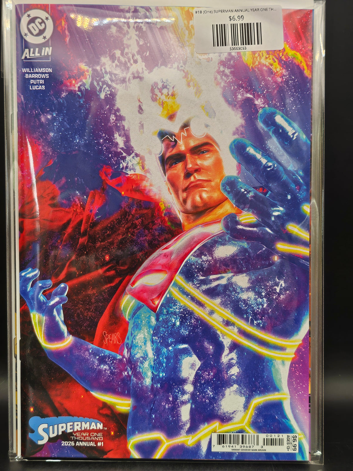 #1B (One) SUPERMAN ANNUAL YEAR ONE THOUSAND (ONE SHOT MARK SPEARS CARD STOCK VAR DC K.O.)
