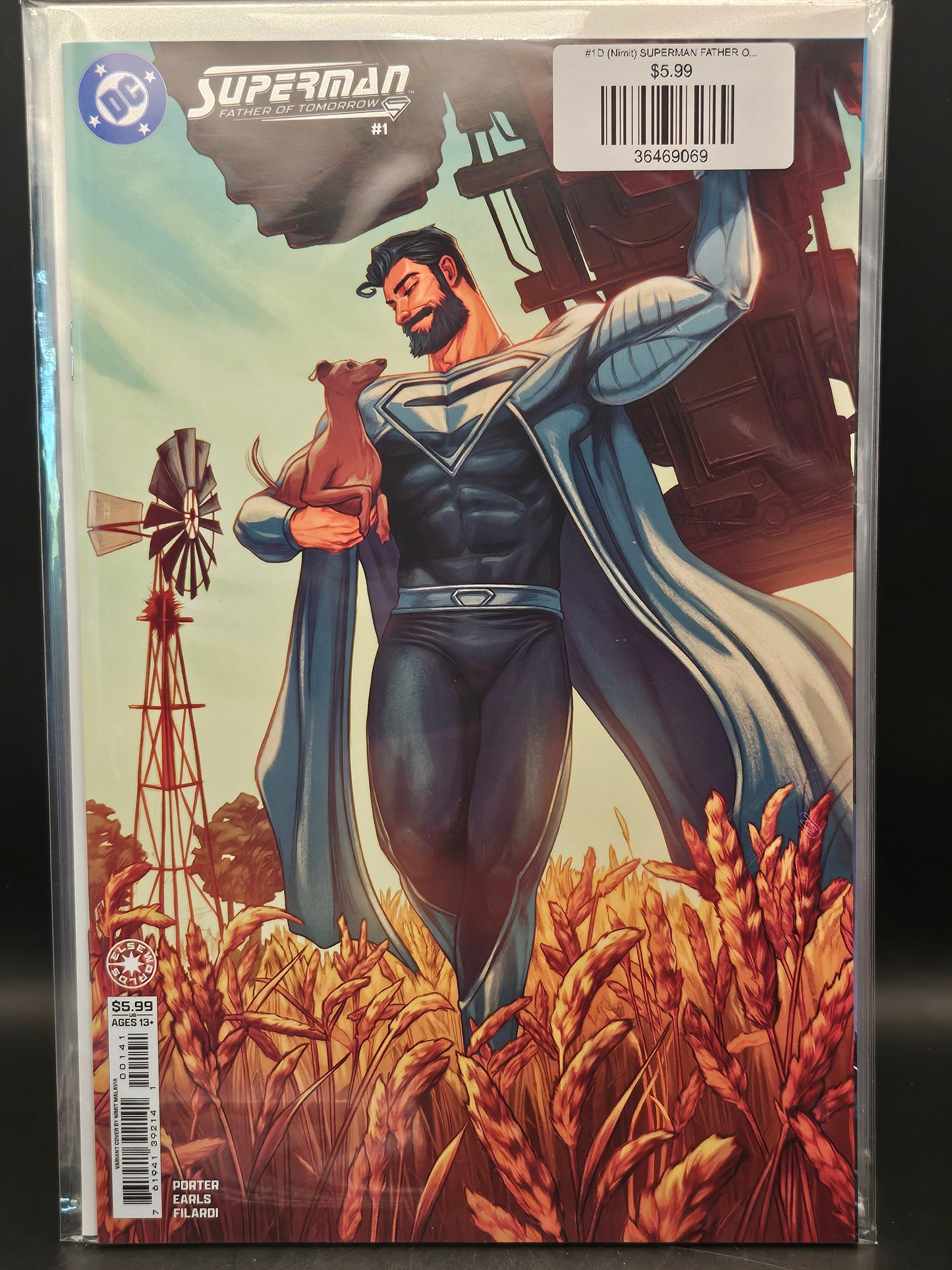 #1D (Nimit) SUPERMAN FATHER OF TOMORROW (OF 6 NIMIT MALAVIA CARD STOCK VAR)